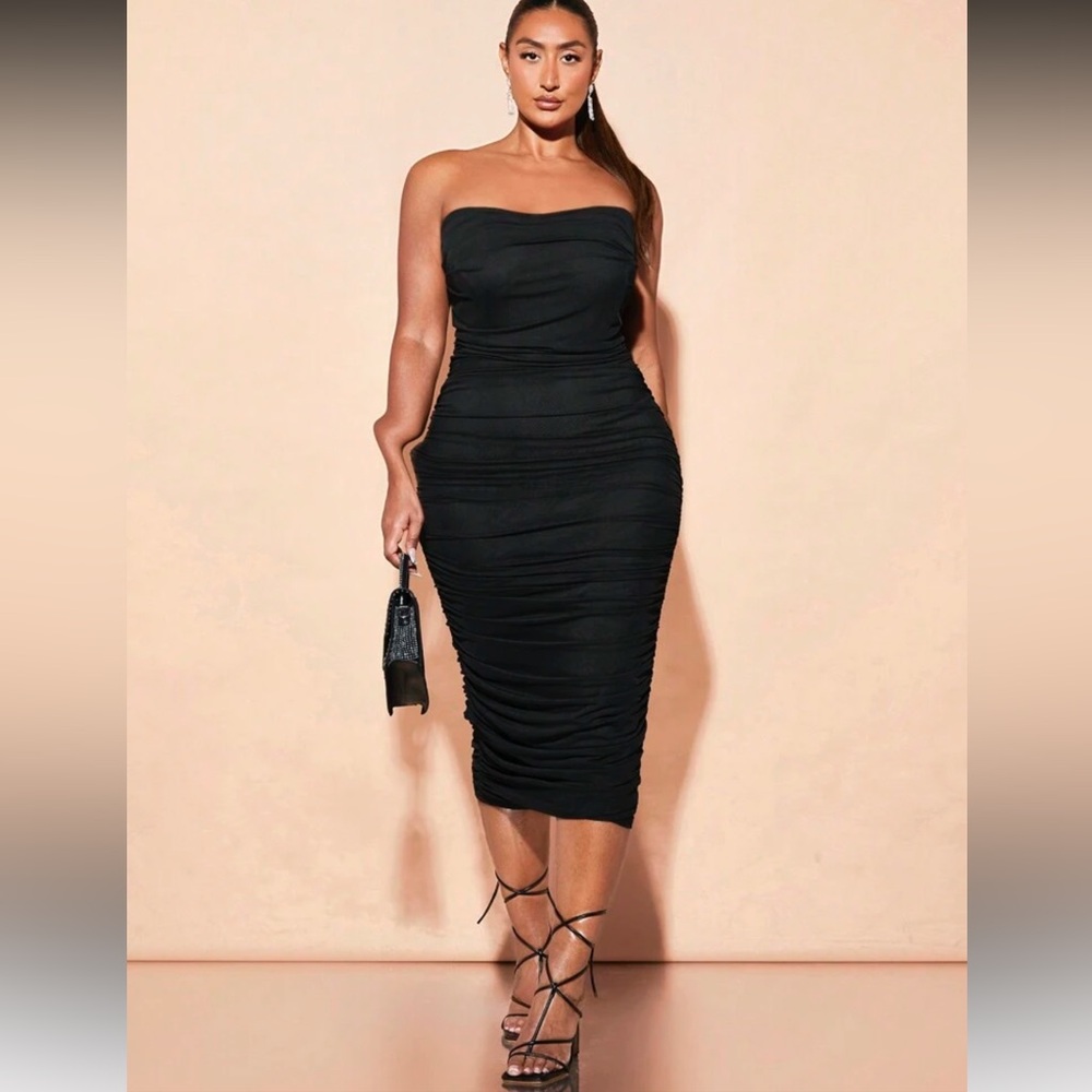 Shein- Elegant Black Strapless Dress